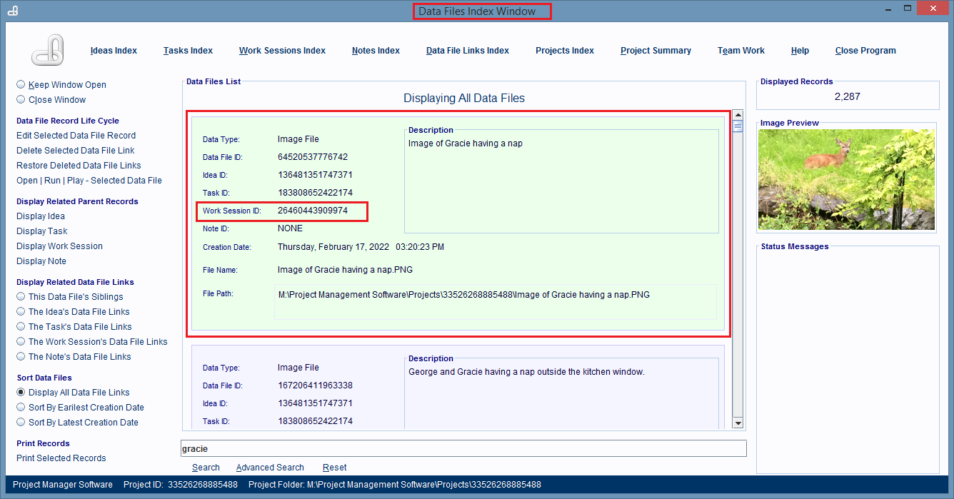 The deleted record is restored and linked to the new parent record and all of its parent records.