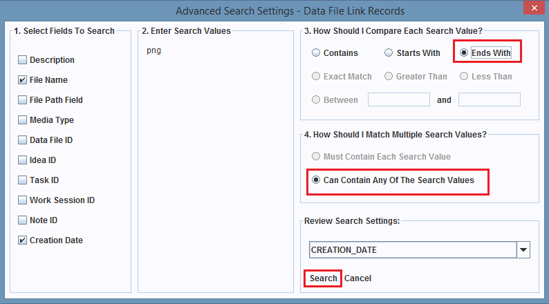 Panel 3 and 4 settings.