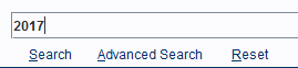 Search panel with the keyword '2017' in it.