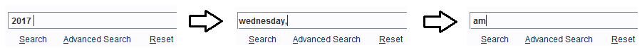 Three consecutive, regular searches would be needed to locate the same set of records that the one Advanced Search above 
                will find.