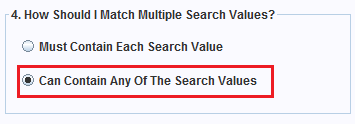 Select how many keyword phrases have to be found in a record.