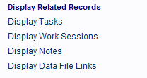 Use the Display... hyperlinks to display a list of the Idea record's child records.