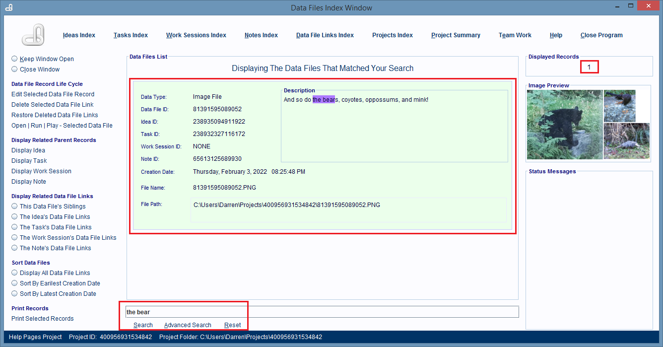 1 matching record is found out of the 2,283 records searched.