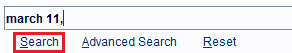 The Search field contains the search phrase 'march 11,'