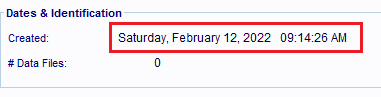 Note's creation date field.