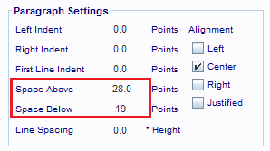 Change the Space Above and Space Below settings.