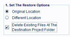 Restore options