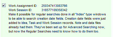 The Work Assignment record linked to the Work Session record above.