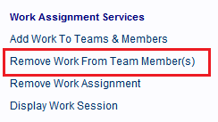 Remove Work From Team Members hyperlink.