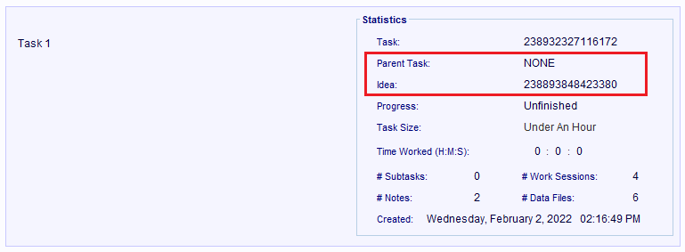 Task record