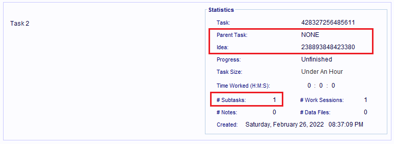 A Task with no parent task links, but it is linked to subtasks of its own.