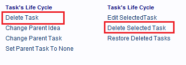 Task Deletion Hyperlinks