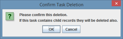 Confirm Task Deletion Dialog Box