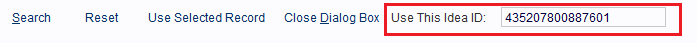 The Use This Task ID/Idea ID field.