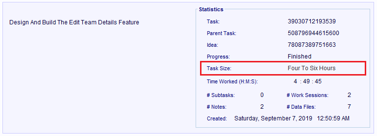 Task record.