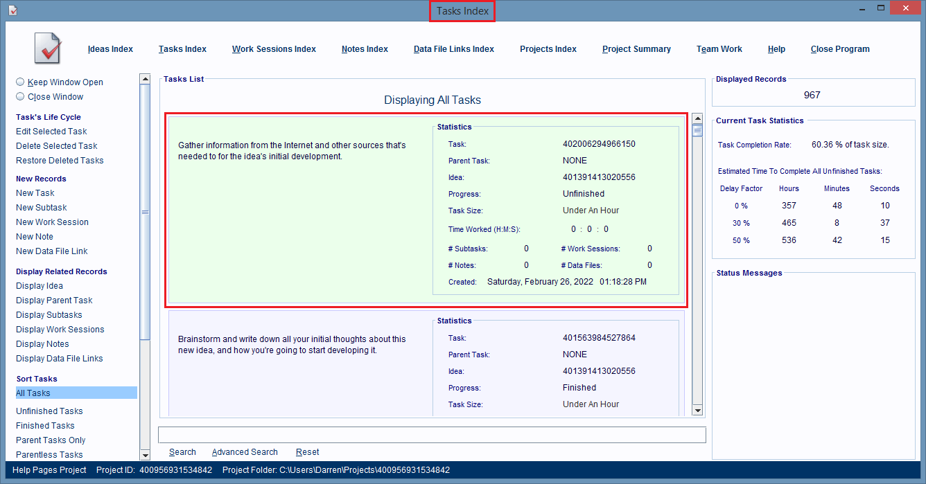 A Task Window