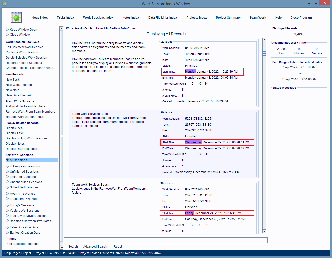 Matching records for the above advanced search.