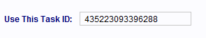 The Use This Task ID is used to pick the new parent Task record for the Work Session record.