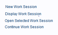 Hyperlinks that can create and/or display Work Session records in a Work Session Window.