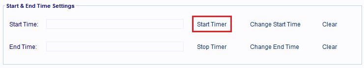 Click the Change Start Time hyperlink to set a future date and time for the record. 
                        Otherwise click the Start Timer hyperlink to use the current date and time.