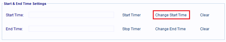 Click the Change Start Time hyperlink to set a future date and time for the record. 
                        Otherwise click the Start Timer hyperlink to use the current date and time.