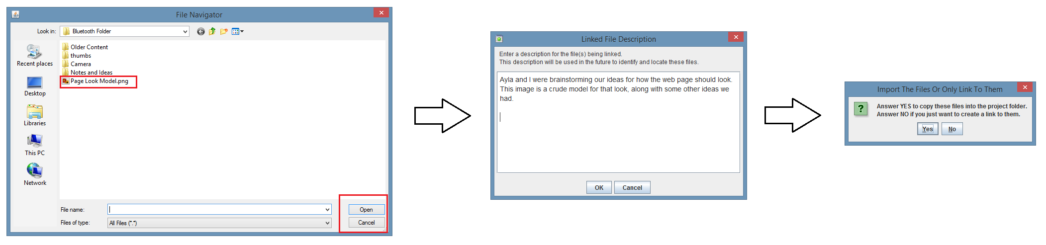 The file linking process.