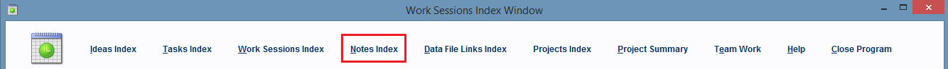 Click the Notes Index hyperlink